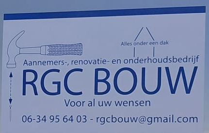 Belettering op de bedrijfsbus van RGC Bouw in Leiderdorp